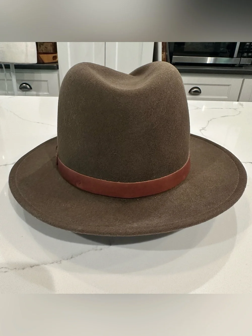 Country Gentleman Dickens Brown Wool Felt Fedora Hat Water Repellent Mens Size L